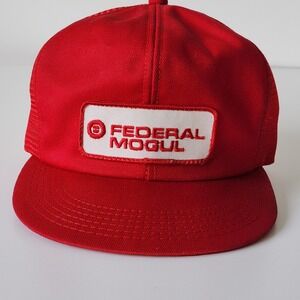 Vintage Federal Mogul Trucker Hat Patch Mesh Back Snapback Cap Auto Parts 80s‎